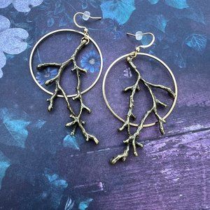 Witchy Forest in the Moonlight Big Statement Hoop Earrings